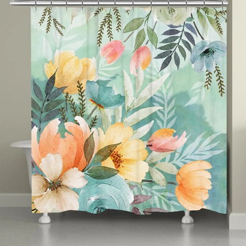 Laural Home Tranquil Botanical Shower Curtain : Target