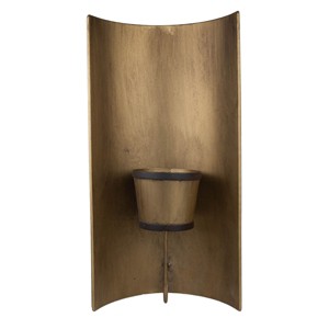 8.25" x 18.25" Curved Brass Metal Bohemian Wall Planter - 1 of 4