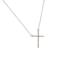 Dicksons The Calvary Cross with Jewel-Tone Accents Silver-Plated 18-Inch Pendant Necklace - 1 of 3