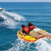 Costway Towable Tube for Boating 1 or 2 Person Inflatable Boat Tube for Youth & Adult Yellow - 2 of 4
