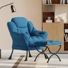 Lazy Chair Modern Soft Comfortable Reading Lounge Accent Sofa Chair with Armrest Side Pocket and Ergonomic Design for Living Room Bedroom - 3 of 4