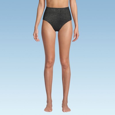 Lands' End Women's Chlorine Resistant Shine High Waisted Bikini Bottoms