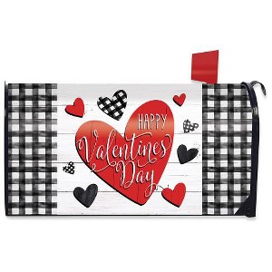 Checkered Valentine Magnetic Mailbox Cover Holiday Heart Standard Briarwood Lane - 1 of 3