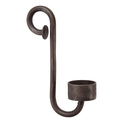 tagltd Rustic Iron Hand Forged S-Hook Tealight Candle Holder for Vases and Hurricanes