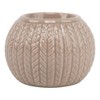 Northlight Cable Knit Ceramic Christmas Candle Holder - 3.25" - Beige - 3 of 4