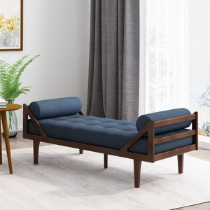 Chaise Lounge Sofa,Two-Armed Chaise Lounge With Button Tufting And Waffle Stitching,Chaise Lounge In Living Room-Cuddlewood - 1 of 4