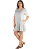 Plus Size Knee Length Pocket T Shirt Dress - 24seven Comfort Apparel™ - 2 of 4