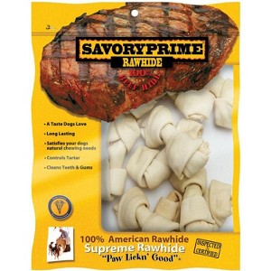 Savory Prime Supreme Small Adult Knotted Bone Rawhide 4-5 in L  - 10 pk - 1 of 1