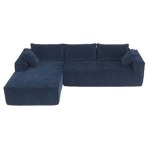 NicBex Modular Sectional Sofa,Chenille L-Shaped Compressed Couch with 2 Pillows for Living Room,Apartment,Office,No Assembly Require,Blue - 1 of 4