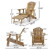 GDFStudio Kono Outdoor Acacia Wood Reclining Adirondack Chair with Footrest (Set of 2) - 3 of 4