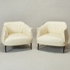 KINWELL 33" Wide Faux Vegan Leather Upholstery Barrel Chair with Metal Legs, Set of 2 - 2 of 4