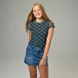 Pacsun Kids Girls' Mid-Rise Denim 5-Pocket Skirt - Blue : Target