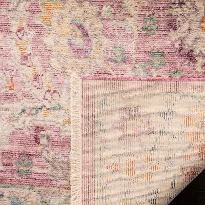 Elegant Rose & Cream 4' Square Hand-Knotted Illusion Area Rug