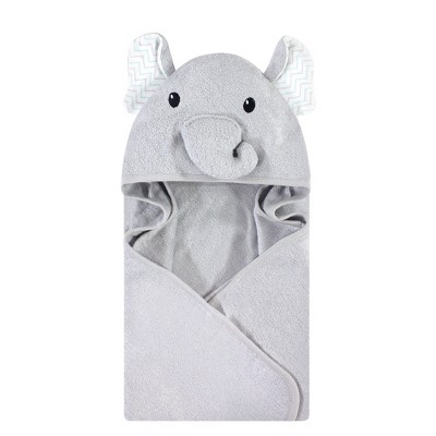 Hudson Baby Infant Unisex Rayon from Bamboo Animal Hooded Towel, Gray Elephant, One Size