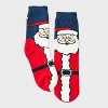 Women's Santa Christmas Cozy Crew Socks with Gift Card Holder - Wondershop™ Navy/Red/White 4-10 - 2 of 3