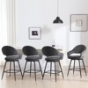 Bekrvio Swivel Counter Height Bar Stools Set of 2/4,26" Kitchen Bar Chairs w/Hollow Back,Faux Leather/Velvet Upholstered for Kitchen Island - 2 of 4