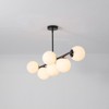 Rennnsan Nestalyn 40" W 7 - Light Linear Bubble Milk Glass Modern Dimmable Kitchen Island Pendant in Black - 3 of 4