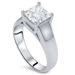 Pompeii3 1ct Princess Cut Lab Created Diamond Solitaire Engagement Ring 14k White Gold - 1 of 4