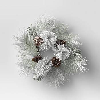 Mini Heavy Flocked Christmas Wreath - Threshold™
