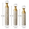 Set of 3 Gilded White Metal Decorative Vase with 3D Relief Flower for Home Office - 2 of 4