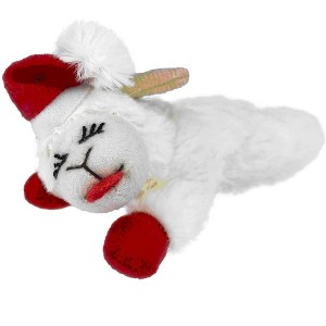 Multipet Holiday Lamb Chop with Santa Hat Plush Cat Toy -  4" - 1 of 1