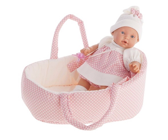 Antonio Juan Kika 11" Baby Doll With Portable Bassinet