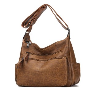 Fashion Crossbody Bag Shoulder Bag Soft PU Leather Handbags Purses Multi Pocket - 1 of 4
