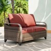 EAGLE PEAK Wicker Outdoor Patio Sofa Modern Rattan Patio Furniture Loveseat for Backyard Deck Porch Balcony, 2 Seat Loveseat - 2 of 4