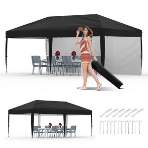 Garvee 10x20 Pop Up Canopy with 2 Sidewalls - Heavy Duty Outdoor Canopy Tent with Portable Roller Bag - 3 Adjustable Height, 4 Weight Bags - 1 of 4