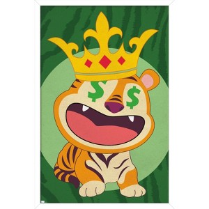 Trends International Tiger with Crown Framed Wall Poster Prints - 1 of 4