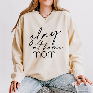 Simply Sage Market Slay At Home Mom Lightweight Garment Dyed Sweatshirt - 1 of 4