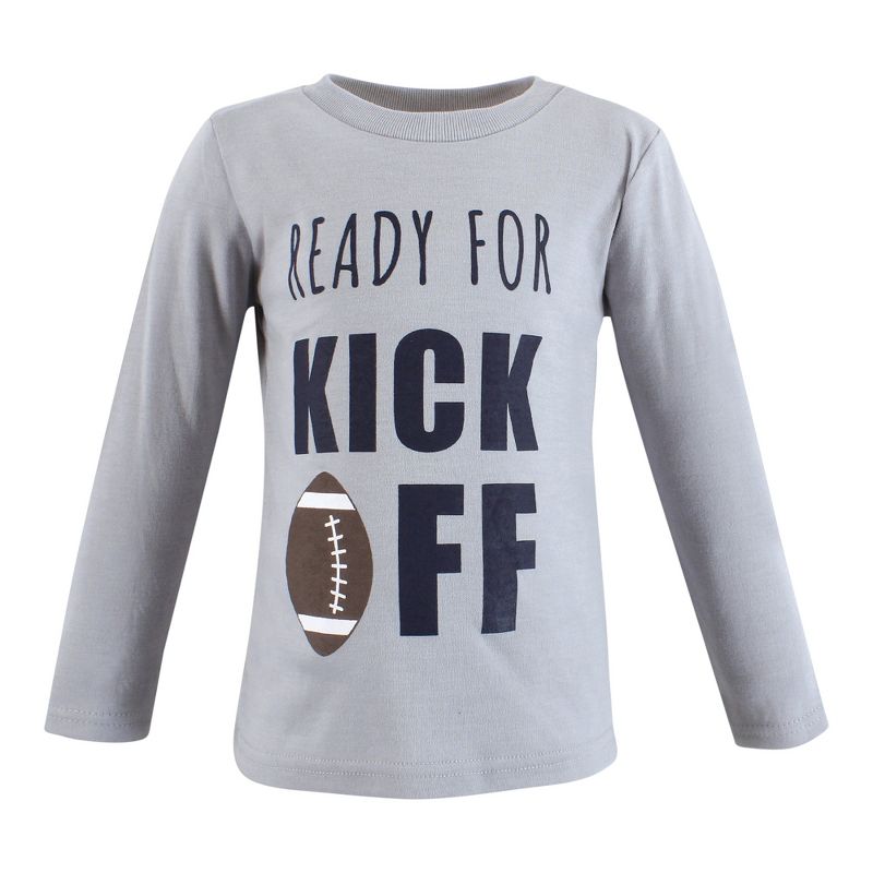 Hudson Baby Infant and Toddler Boy Long Sleeve T-Shirts, Football, 4 of 8