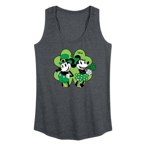 Women's - Disney - Mickey Minnie Shamrock Graphic Racerback Tank - 1 of 4