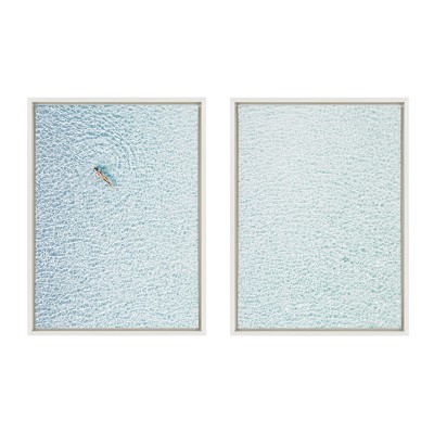 Amy Peterson Turquoise Waters Woman Floating Canvas Print Set