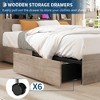 Full Size Bed Frame with High Storage Bookcase Headboard, Wood Bed Frame with 4 Storage Drawers - 4 of 4