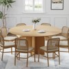 PexFix 59" x 59" Solid Wood Round Dining Table with Natural Finish and Elegant Arched Legs for Modern Dining Rooms & Kitchens - 2 of 4