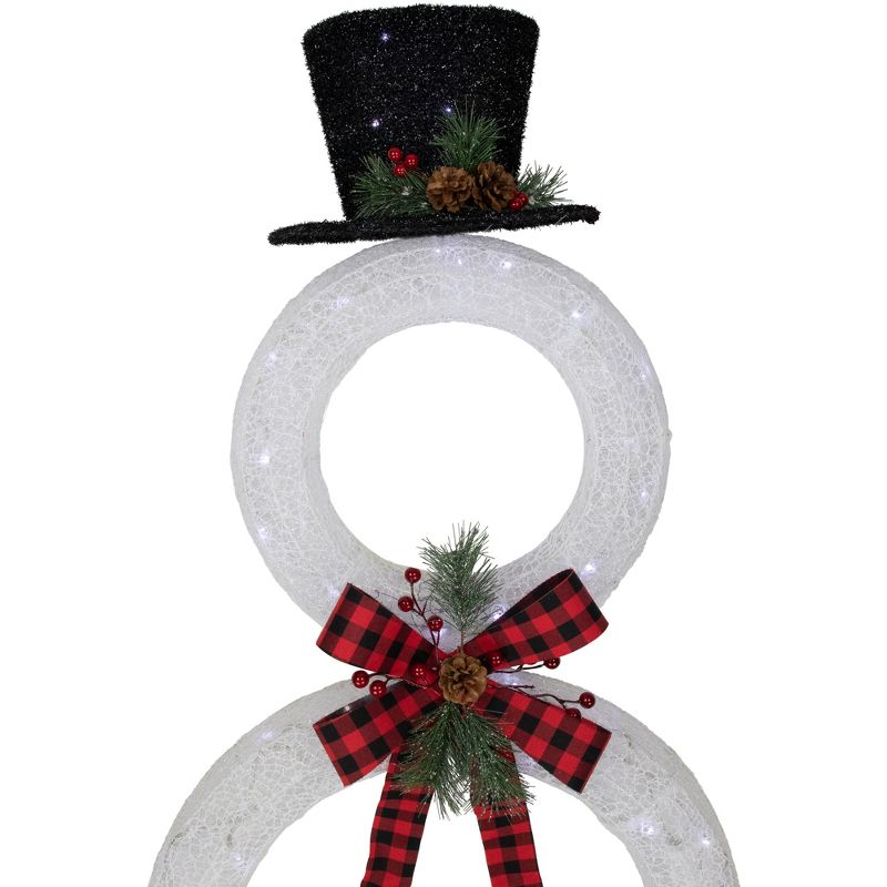 Northlight 48" LED Lighted Wreath Snowman Outdoor Christmas Decoration, 3 of 8