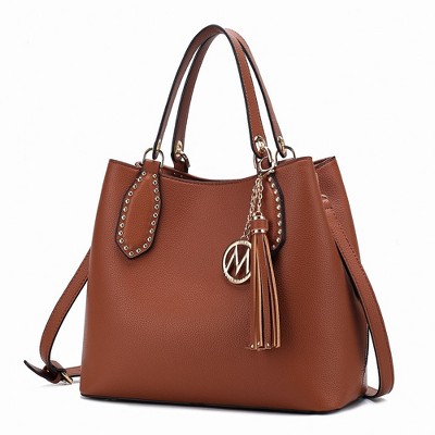 MKF Collection Lana Vegan Leather Women’s Hobo Bag by Mia K - Cognac