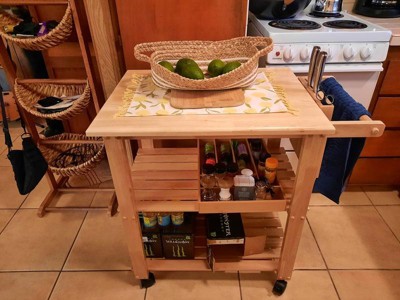 Winsome Wood Wood Base with Wood Top Rolling Kitchen Cart (20.47