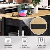 LunaLulinlk 47 inch Kitchen Island with Extendable Dining Table, Rubber Wood Veneer Kitchen Table with Internal Storage Rack, Black - 3 of 4