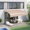 Karl Home | 12 ft. x 10 ft. Brown  Polyester Cover Retractable Patio Awning - 4 of 4