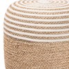 bali & pari Nequiel Seagrass and Woven Rope Ottoman Footstool White/Natural Brown: Cotton Upholstery, No Assembly Required - 3 of 4