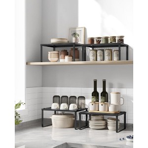 SONGMICS Spice Rack, Cabinet Shelf Organizers, Shelf Organizer, Countertop Organizer, Set of 4 Metal Kitchen Counter Shelves - 1 of 4