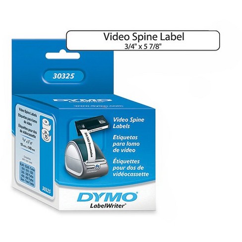 Dymo Labelwriter Video Spine Labels 3 4 Width X 5 7 8 Length Direct Thermal 150 Roll 150 Box Target