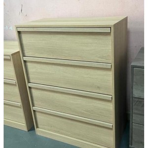 4-drawer storage cabinet with rustic wooden drawers, suitable for living rooms and bedrooms. - 1 of 1