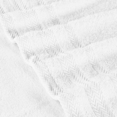 White Cotton Medium Weight 12 Piece Bathroom Towel Set