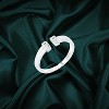 Slickblue Petite Rhodium CZ Open Cuff Ring for Women, Clear Round Stone, Silvertone, Contemporary Style, Sizes 5-10 - 2 of 3