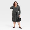 Women's Long Sleeve Midi Sweater Dress - Ava & Viv™ Charcoal Gray - 3 of 3