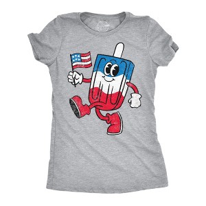 Womens Funny T Shirts USA Popsicle Sarcastic Fourth Of July Graphic Novelty Tee For Ladies - Crazy Dog Women's T Shirt - 1 of 4