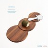 Nambé Snowman Cheese Board – Holiday Acacia Wood Charcuterie Tray with Chrome Plate Spreader, Seasonal Serveware & Giftable Entertaining Accent - 4 of 4